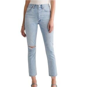 Agolde Women’s Riley High Rise Distressed Crop Jeans Size 26